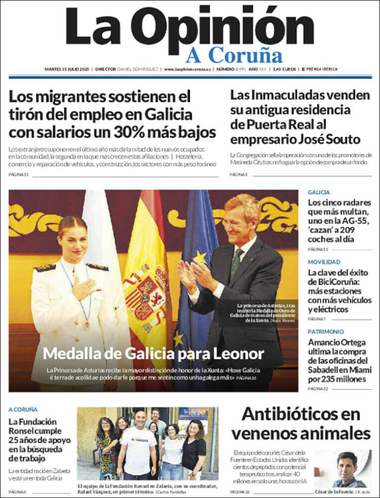Portada de La Opinión de A Coruña (Spain)