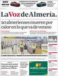 Portada de La Voz de Almería (España)