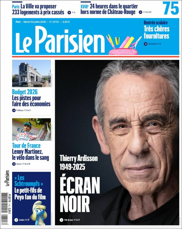 Portada de Le Parisien (France)