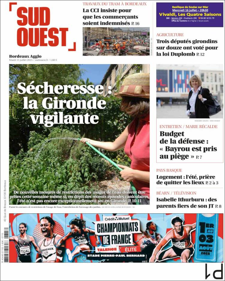Portada de Sud Ouest (France)