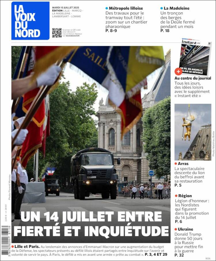 Portada de La Voix du Nord (France)