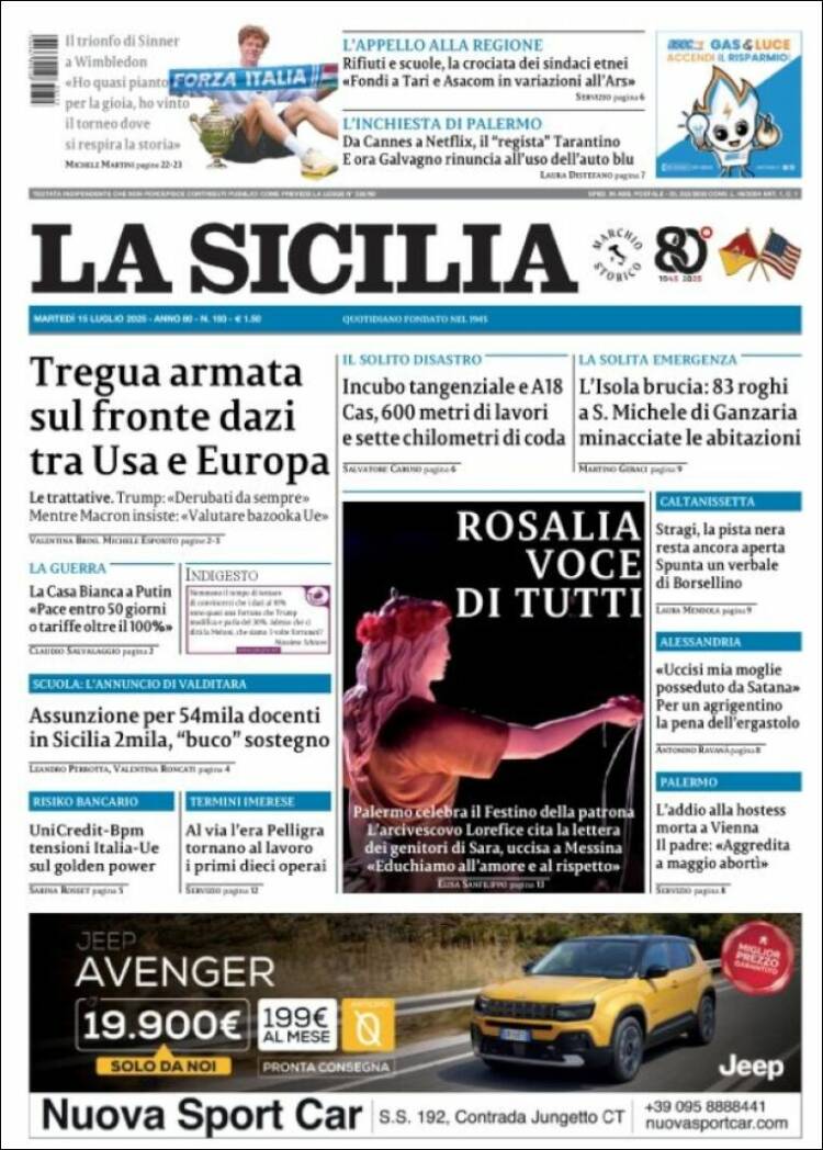 Portada de La Sicilia (Italy)