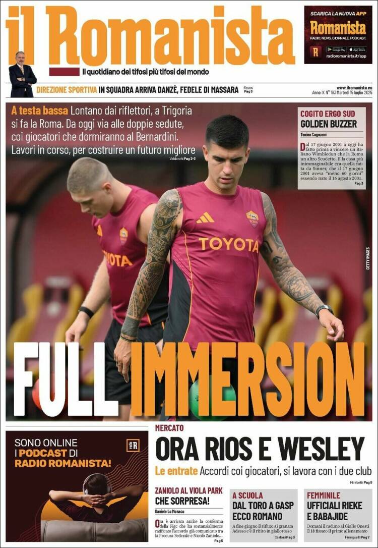 Portada de Romanista (Italia)