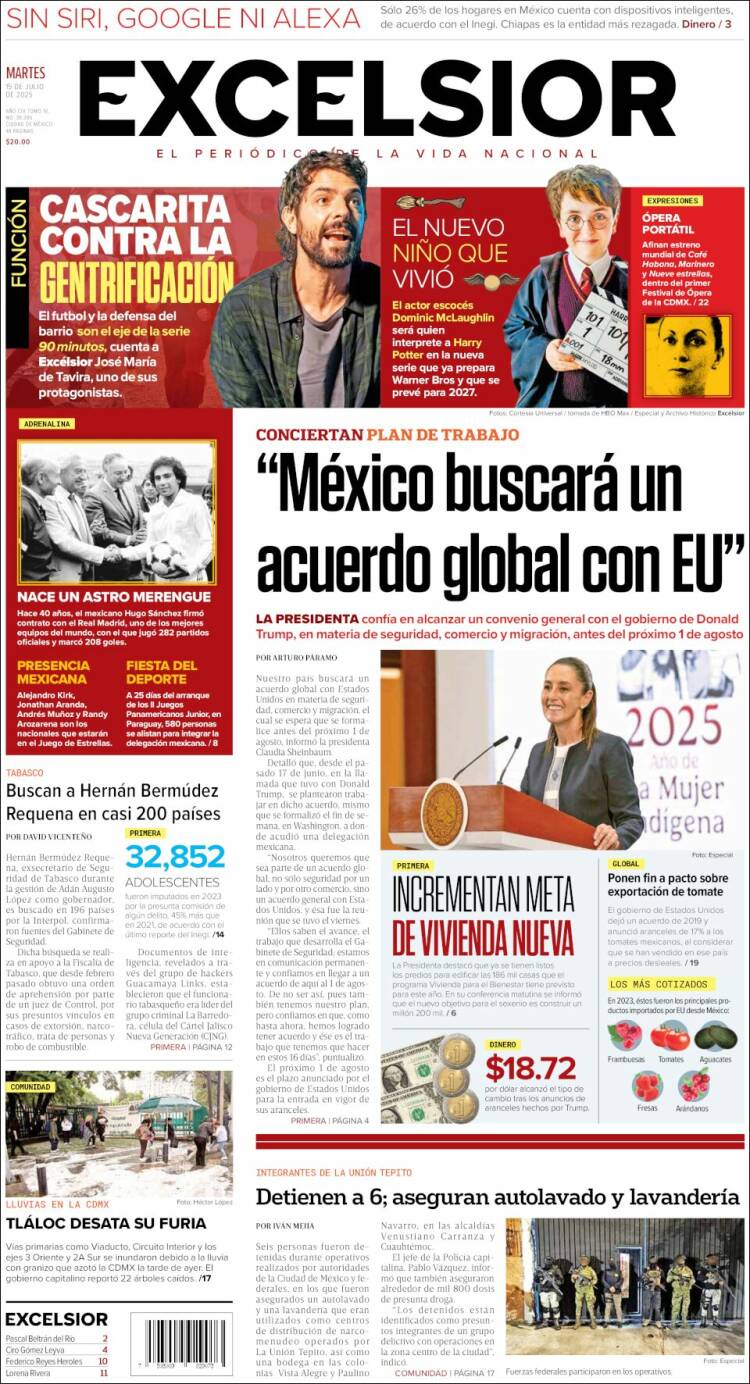 Portada de Excelsior (México)