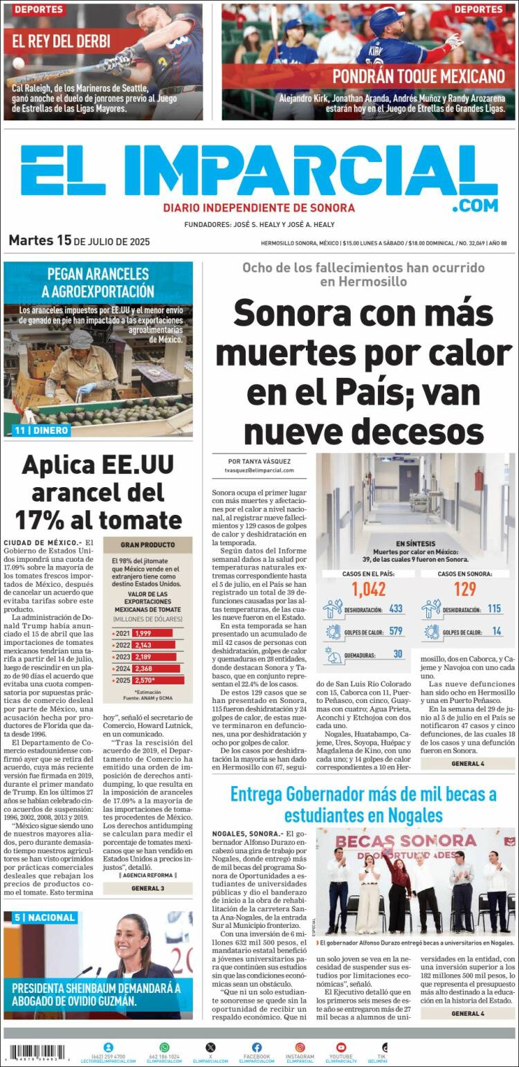 Portada de El Imparcial (Mexico)