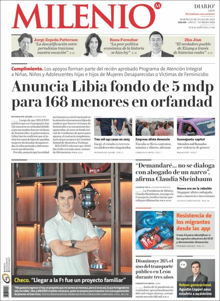 Portada de Milenio de León (México)