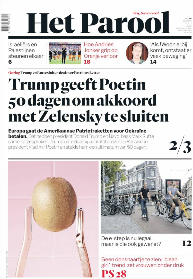 Portada de Het Parool (Pays-Bas)