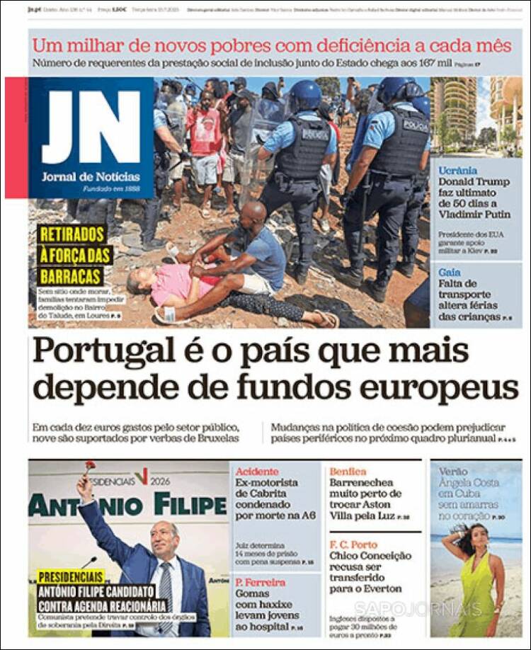 Portada de Jornal de Notícias (Portugal)