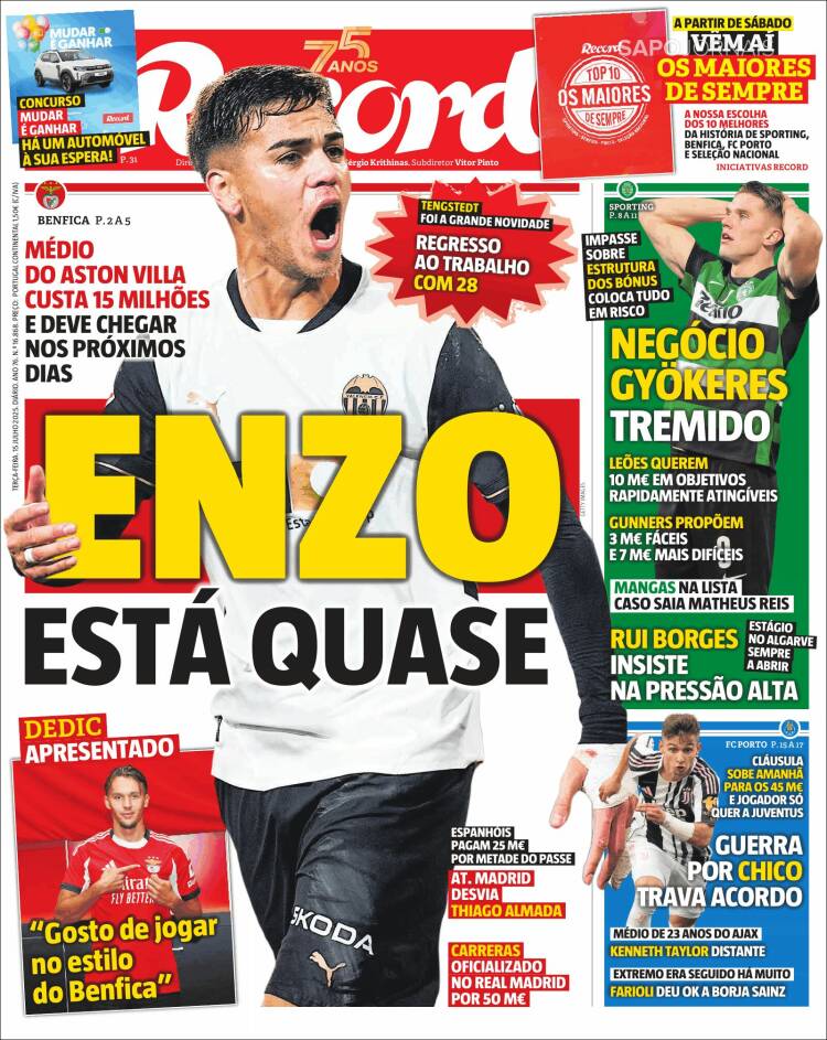 Portada de Record (Portugal)