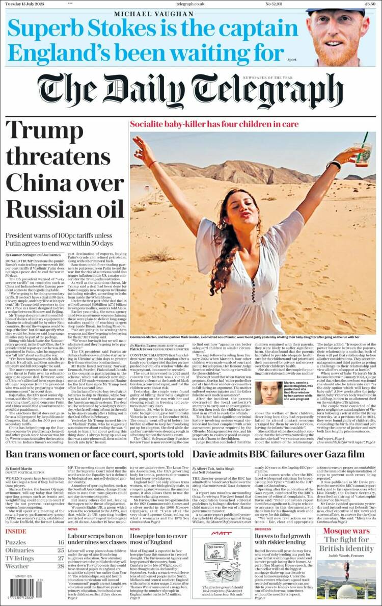 Portada de Daily Telegraph (United Kingdom)