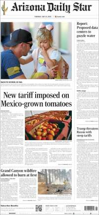 Portada de Arizona Daily Star (USA)