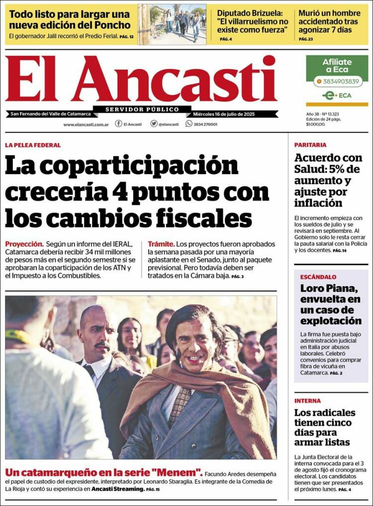 Portada de El Ancasti (Argentine)