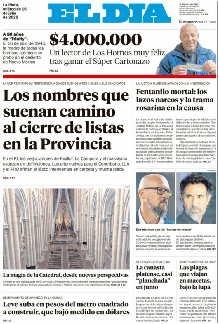 Portada de El Día de la Plata (Argentina)