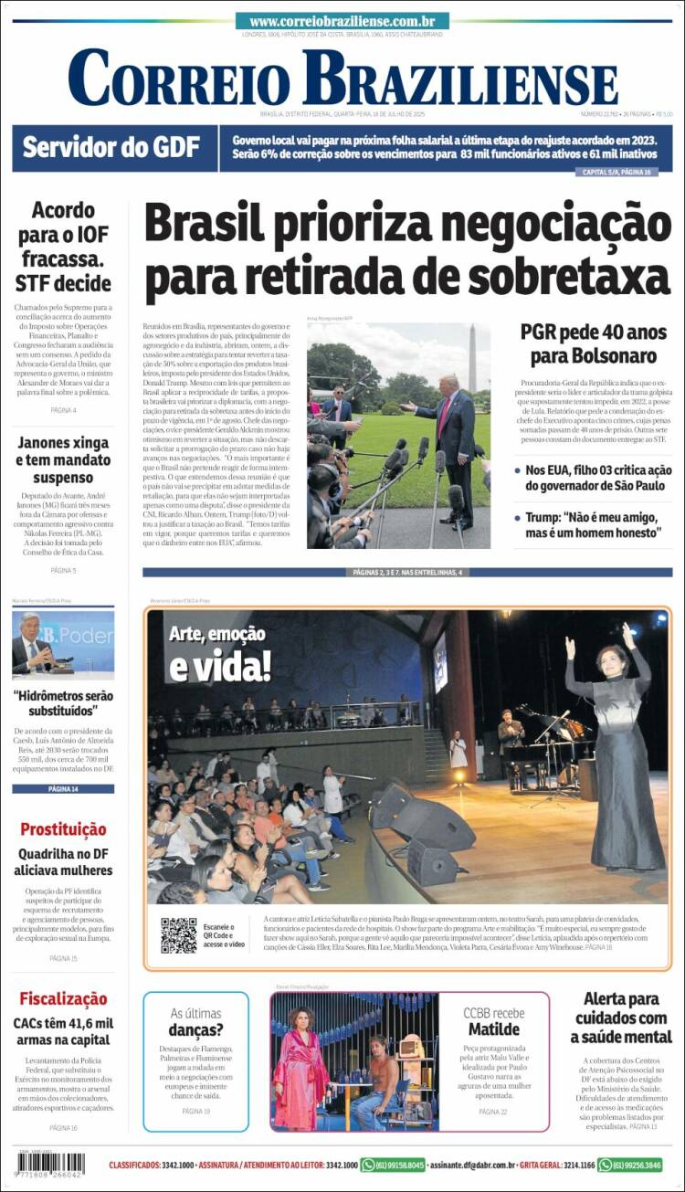 Portada de Correio Braziliense (Brasil)