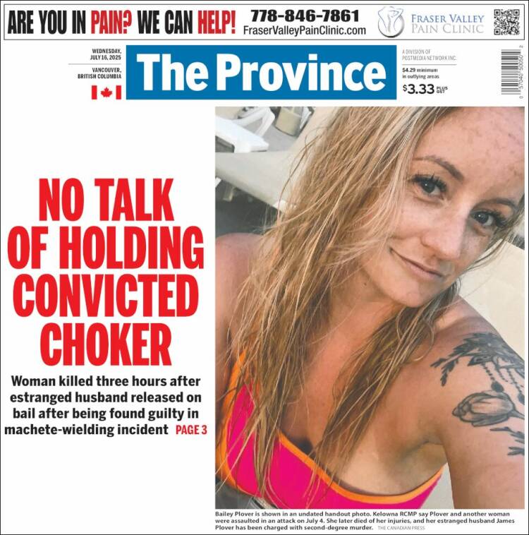 Portada de The Province (Canadá)