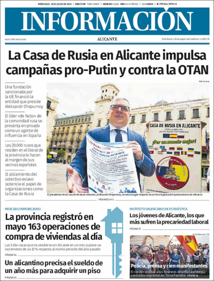 Portada de Diario Información (Spain)