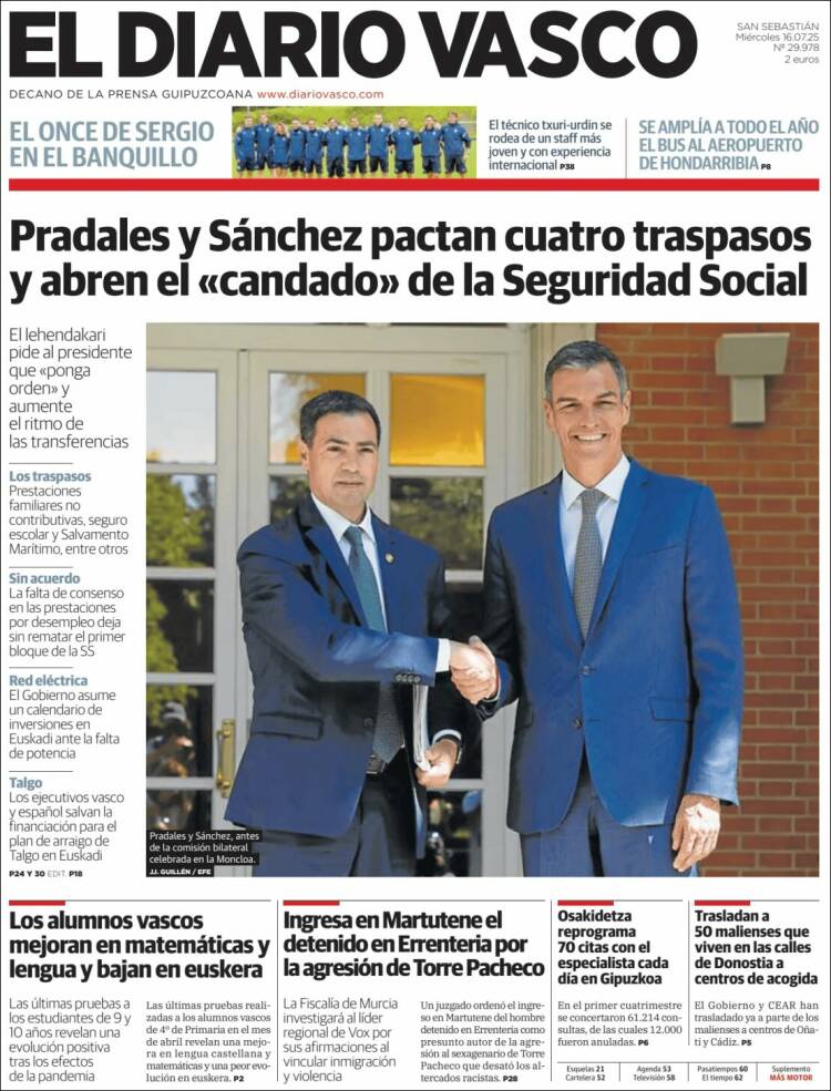 Portada de Diario Vasco (Spain)
