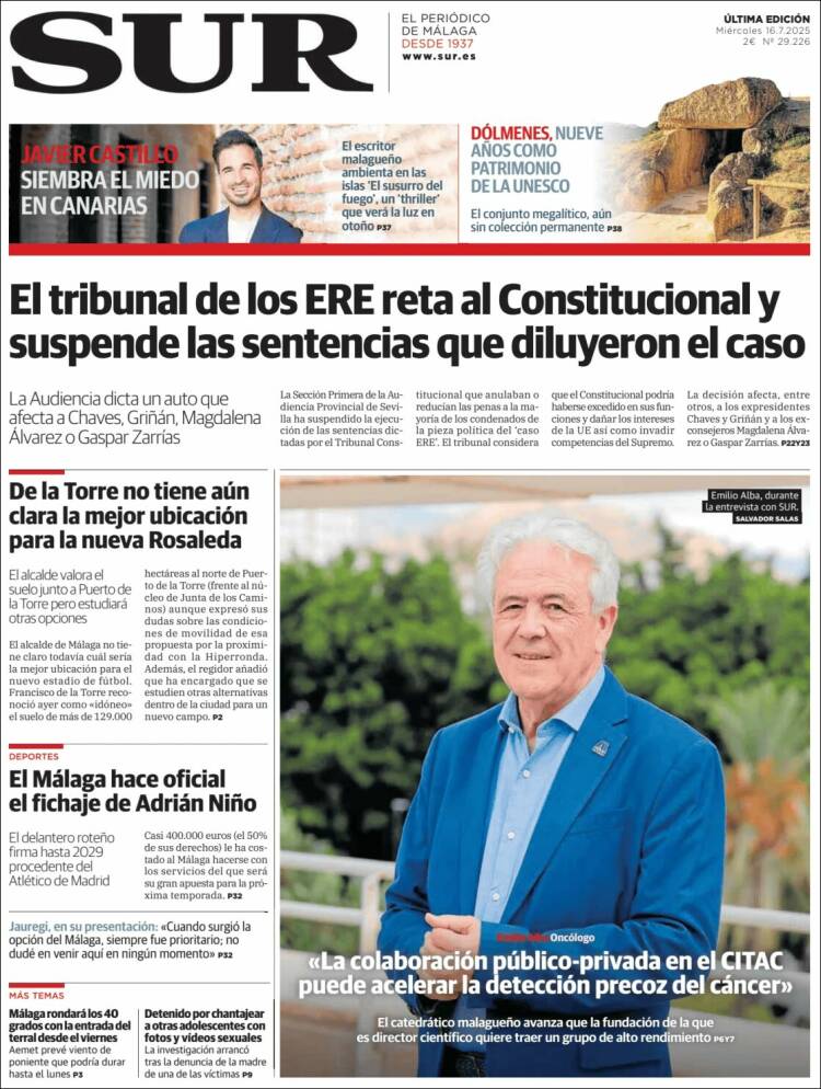 Portada de Diario el Sur (Spain)