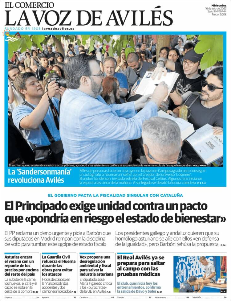 Portada de El Comercio - Avilés (Spain)