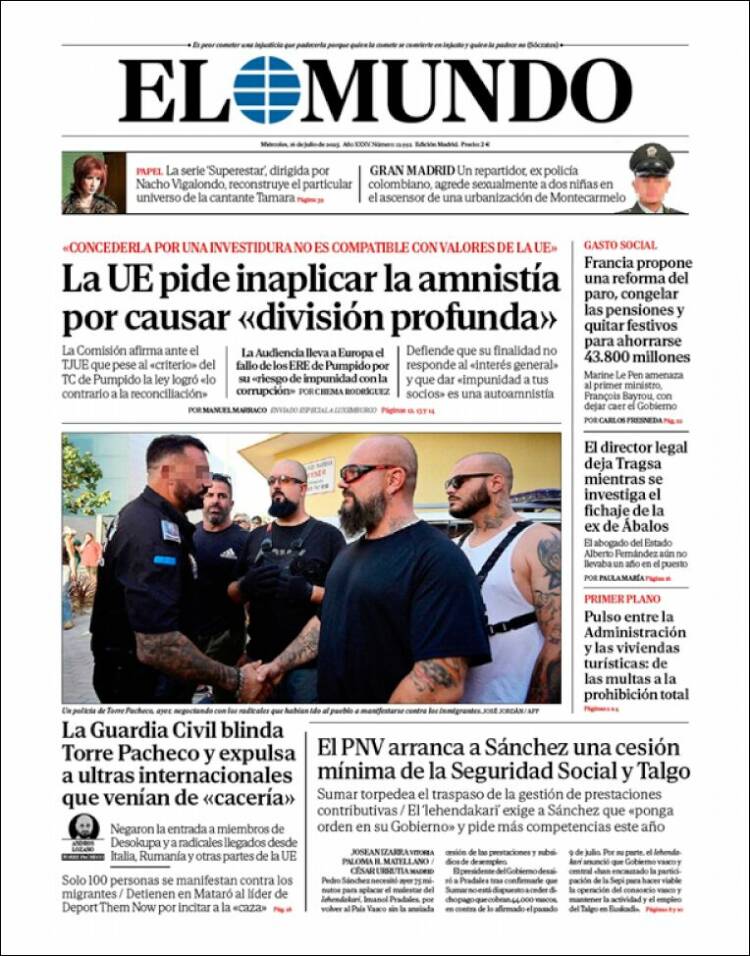 Portada de El Mundo (Spain)