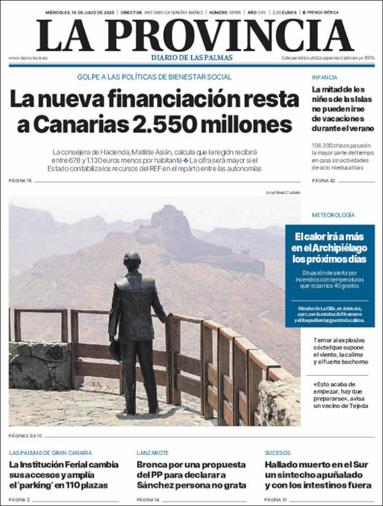 Portada de La Provincia (Spain)