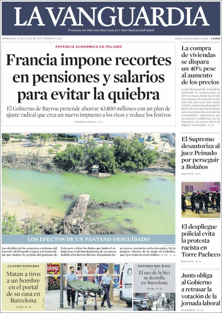 Portada de La Vanguardia (Spain)