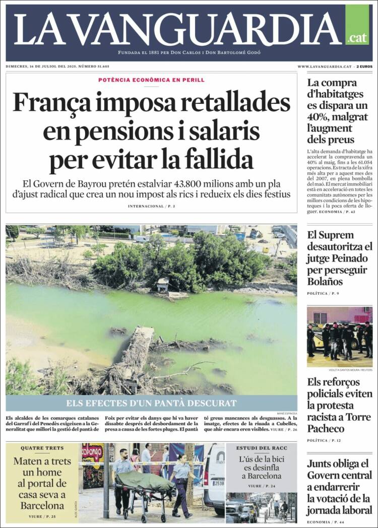 Portada de La Vanguardia (Spain)