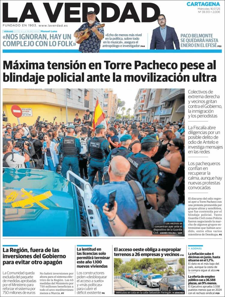 Portada de La Verdad de Cartagena (Spain)
