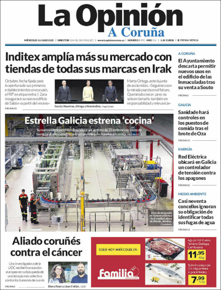 Portada de La Opinión de A Coruña (Spain)