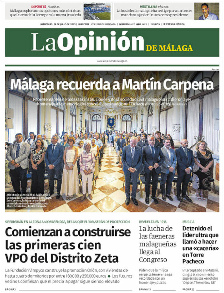 Portada de La Opinión de Málaga (Spain)
