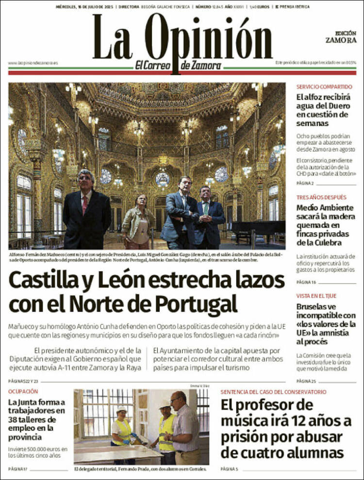 Portada de La Opinión - El Correo de Zamora (Spain)