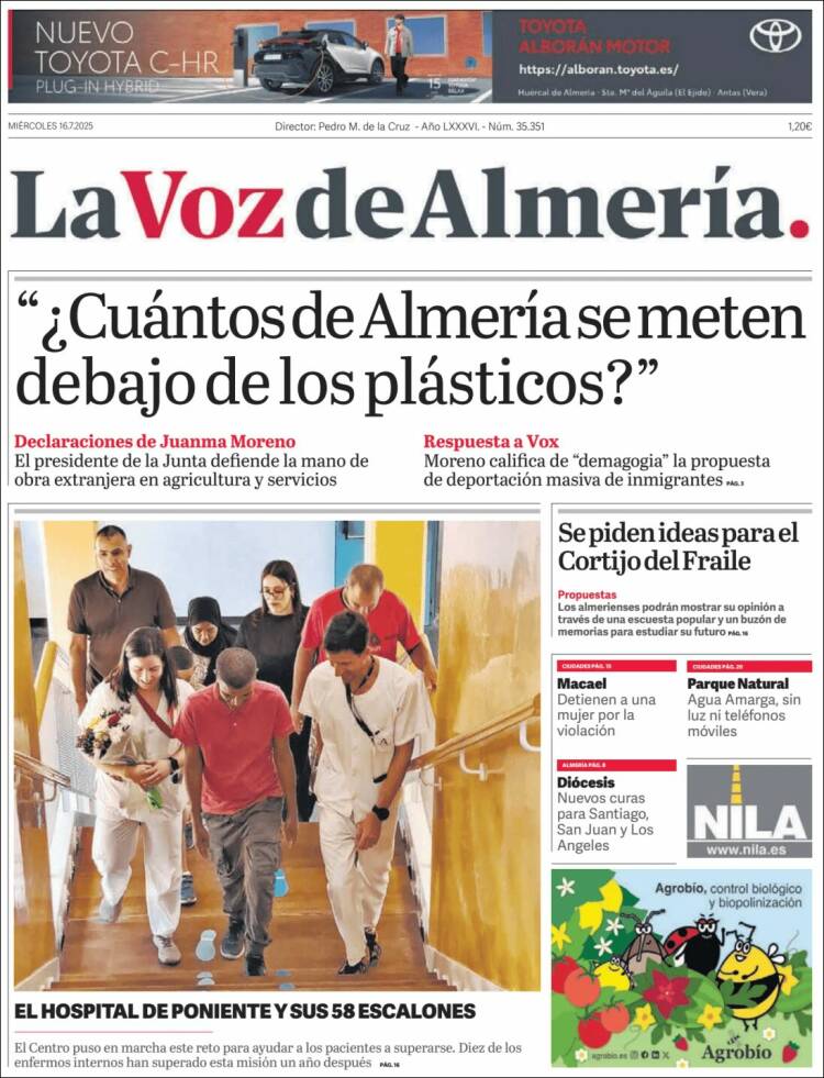 Portada de La Voz de Almería (Spain)