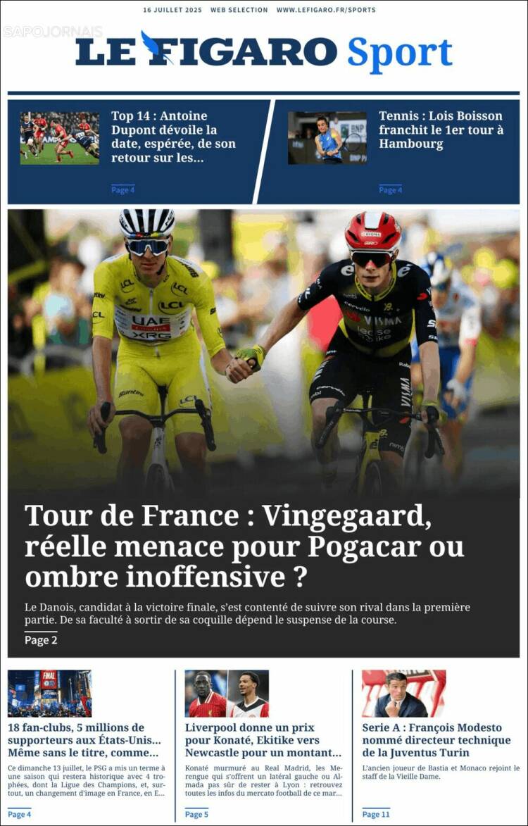 Portada de Le Figaro Sport (France)