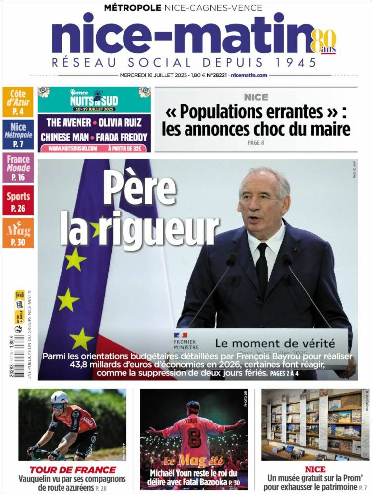 Portada de Nice-Matin (France)