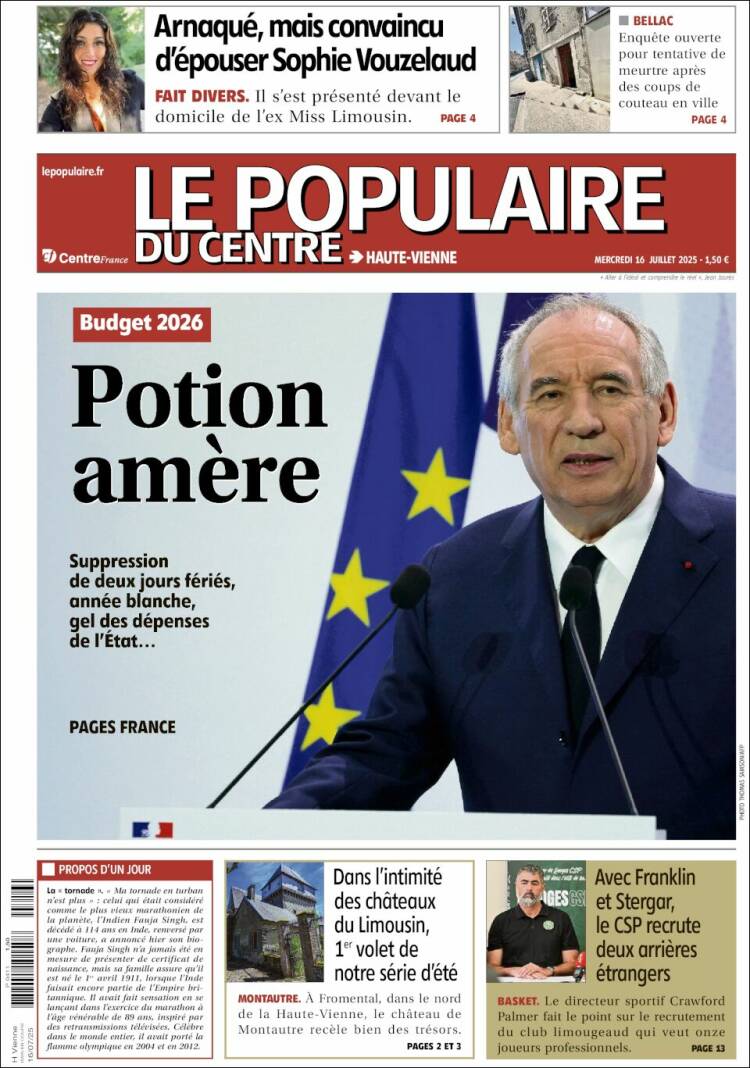 Portada de Le Populaire du Centre (France)