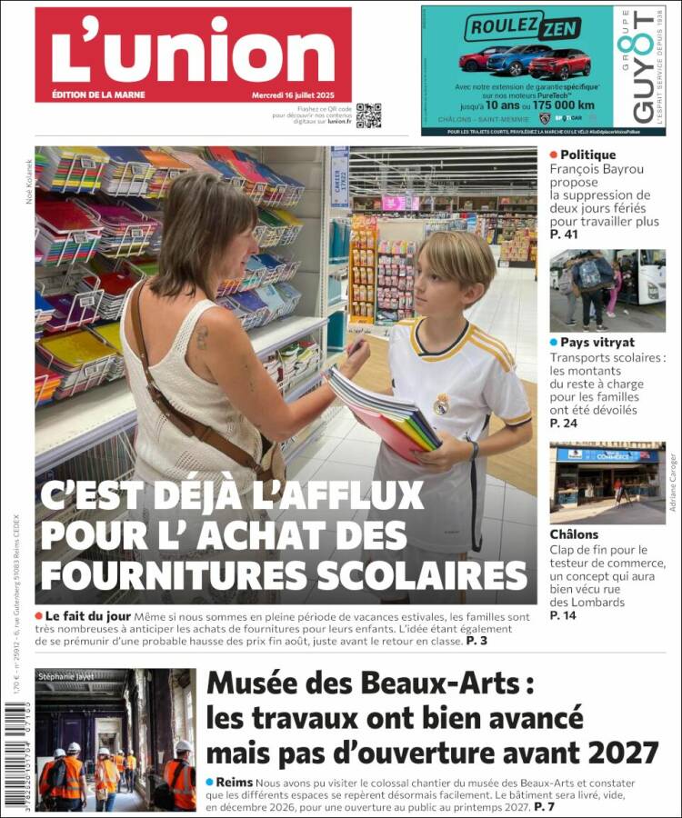 Portada de L'Union (France)