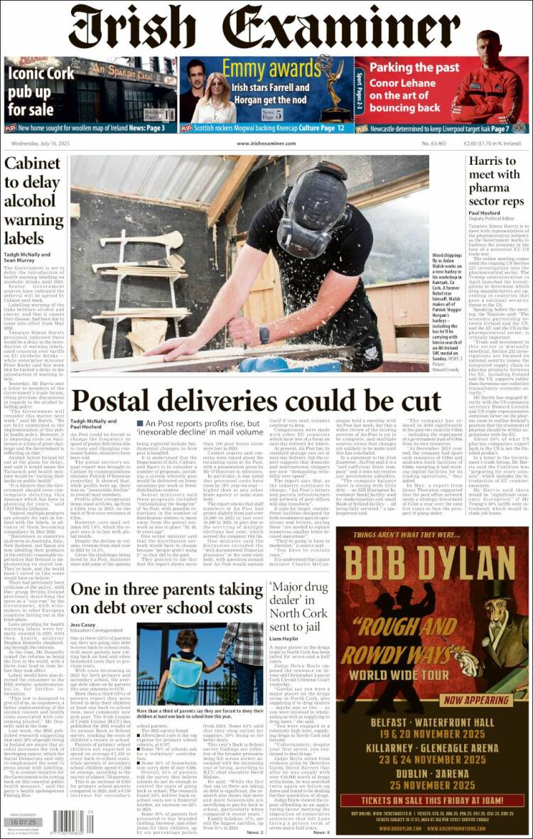 Portada de Irish Examiner (Ireland)