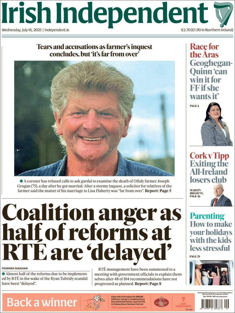 Portada de Irish Independent (Ireland)