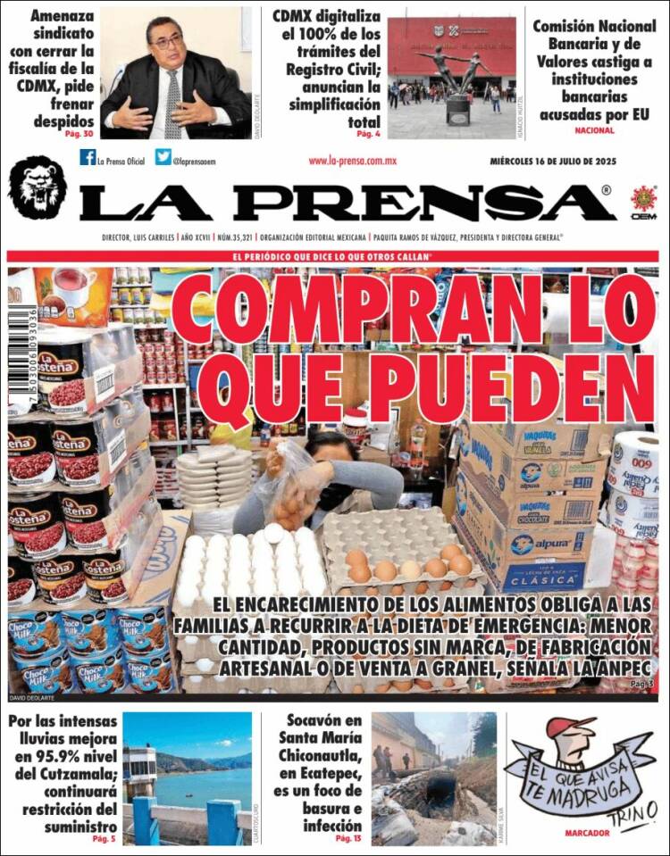 Portada de La Prensa (México)