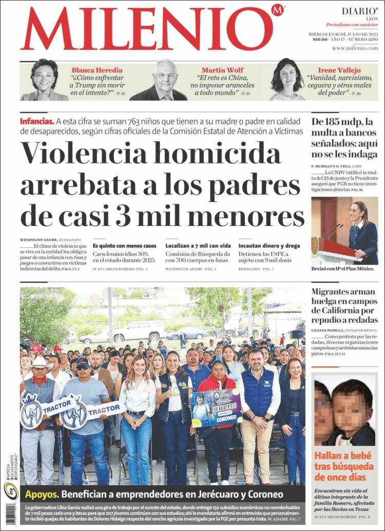 Portada de Milenio de León (Mexico)