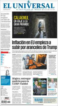 Portada de El Universal (México)