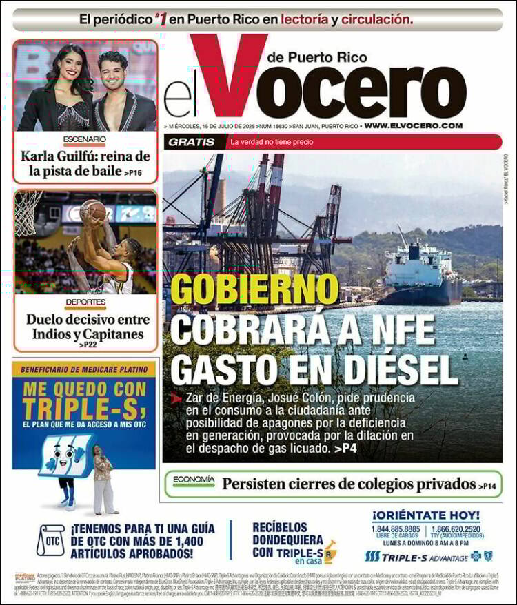 Portada de Vocero (Puerto Rico)