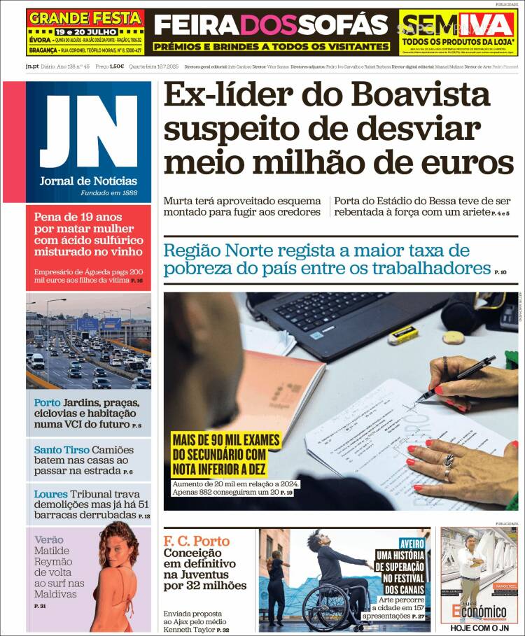 Portada de Jornal de Notícias (Portugal)