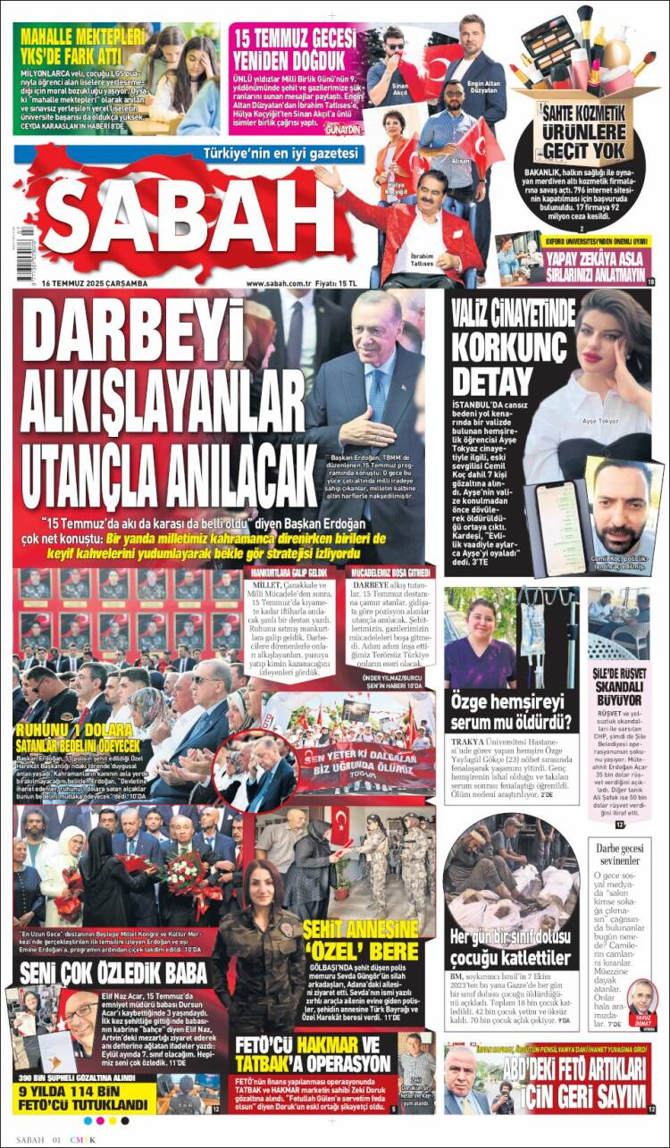 Portada de Sabah (Turquie)