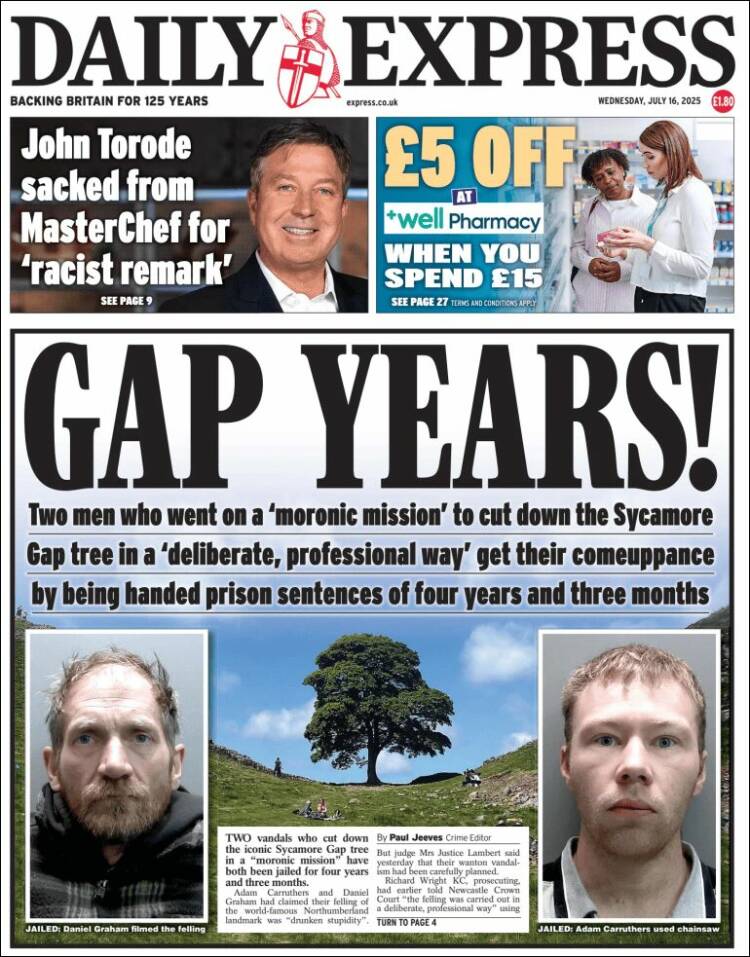 Portada de Daily Express (United Kingdom)