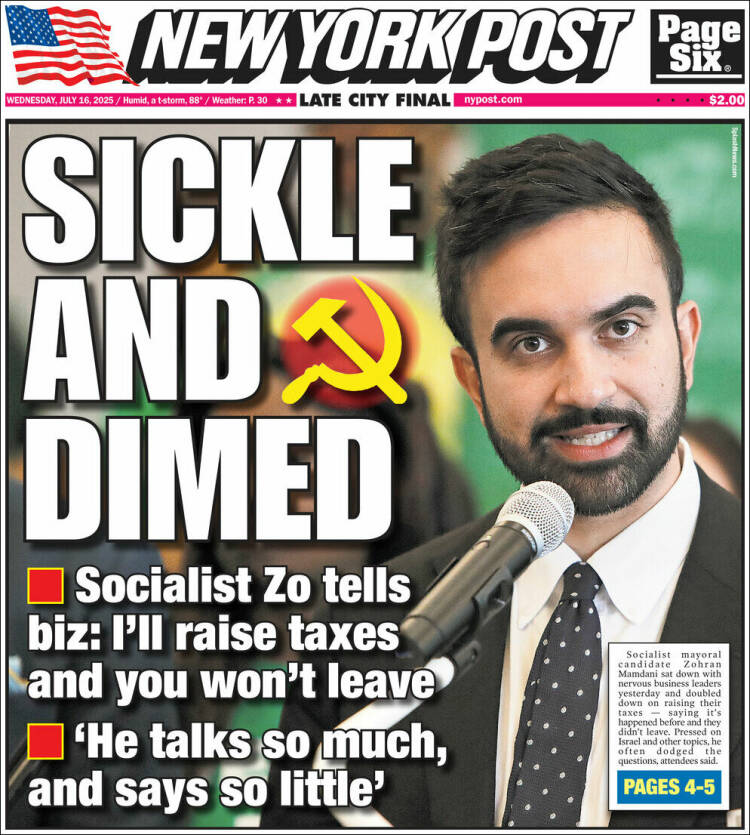 Portada de New York Post (USA)