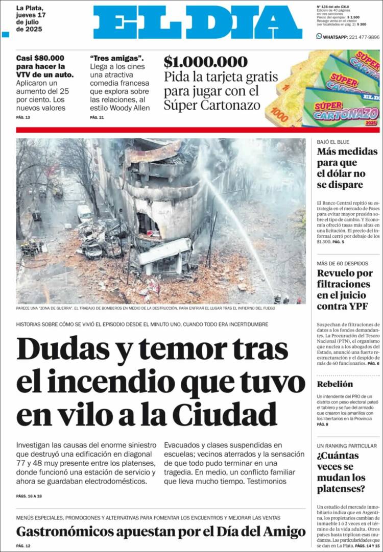 Portada de El Día de la Plata (Argentina)