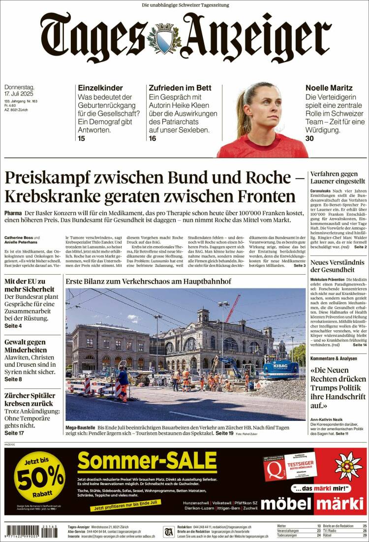 Portada de Tages-Anzeiger (Switzerland)