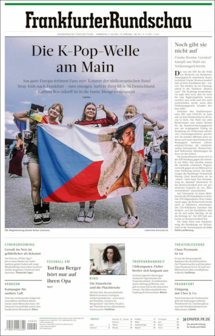 Portada de Frankfurter Rundschau (Germany)