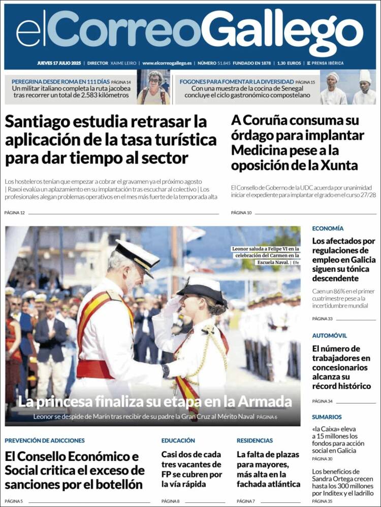 Portada de El Correo Gallego (Spain)
